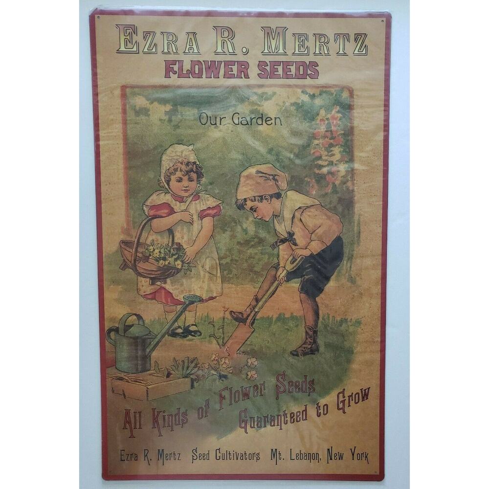GIANT Ezra R. Mertz Flower Ohio Wholesale Inc.15 x 24 Rustic‎ Metal Signs 28433